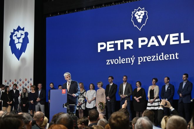 Petr Pavel po oznámení, že vyhrál i druhé kolo prezidentské volby v Česku.