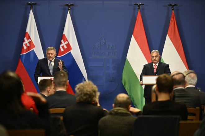 Slovenský premiér Robert Fico a jeho maďarský protějšek Viktor Orbán