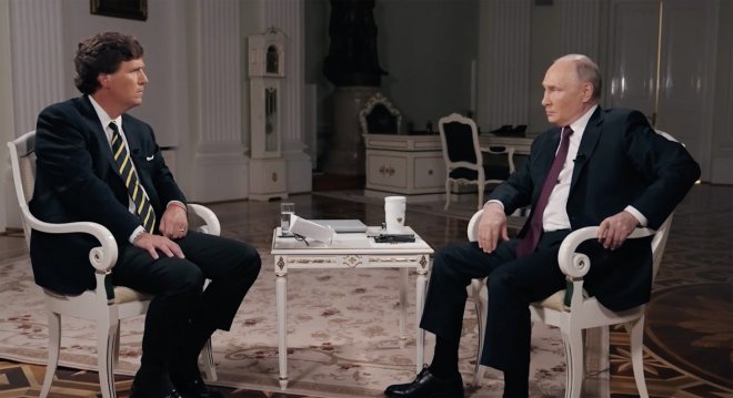 Putin v rozhovoru s Carlsonem řekl, že Rusko nemá žádní zájem napadnout Polsko nebo Lotyšsko