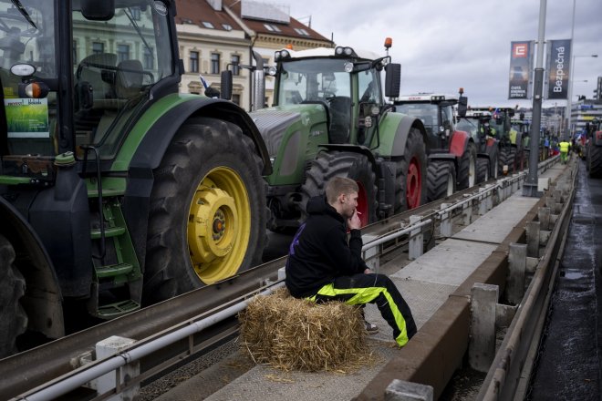 Protest zemědělců v Praze