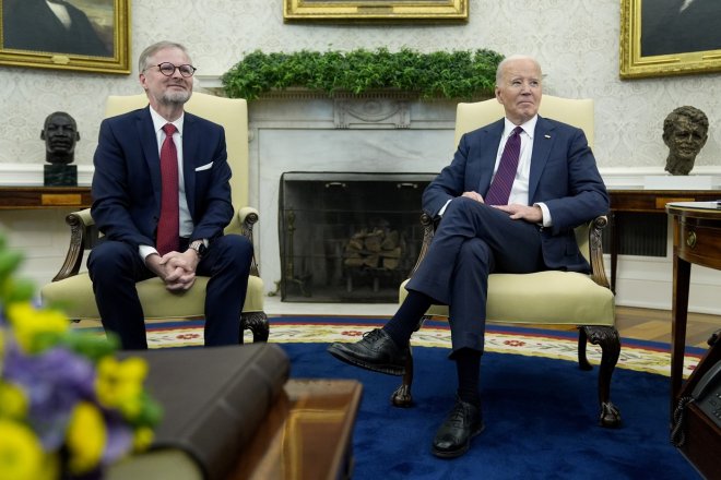 Český premiér Petr Fiala a americký prezident Joe Biden