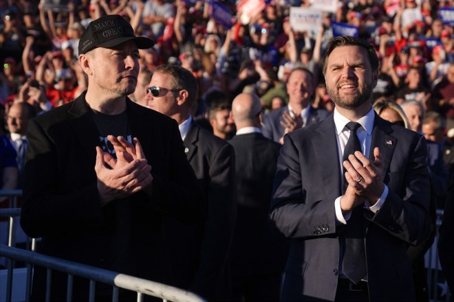 Miliardář Elon Musk a viceprezident J.D. Vance