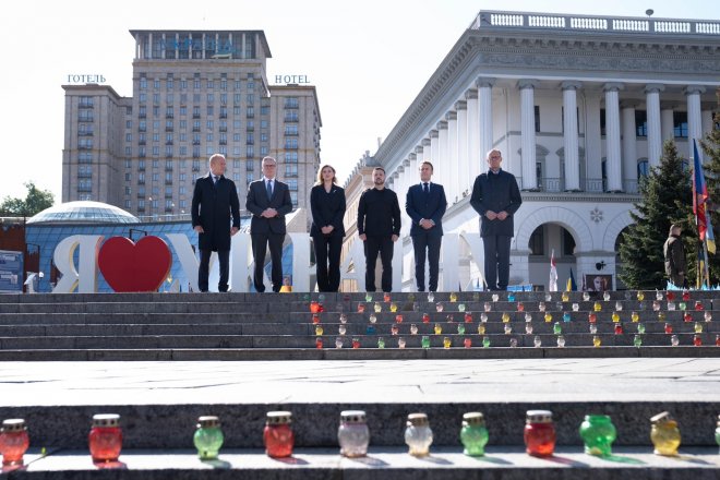 Zelenskyj se dohodl s evropskými lídry na příměří, Putinovi pohrozili sankcemi