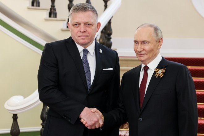 Slovenský premiér Robert Fico a ruský prezident Vladimir Putin