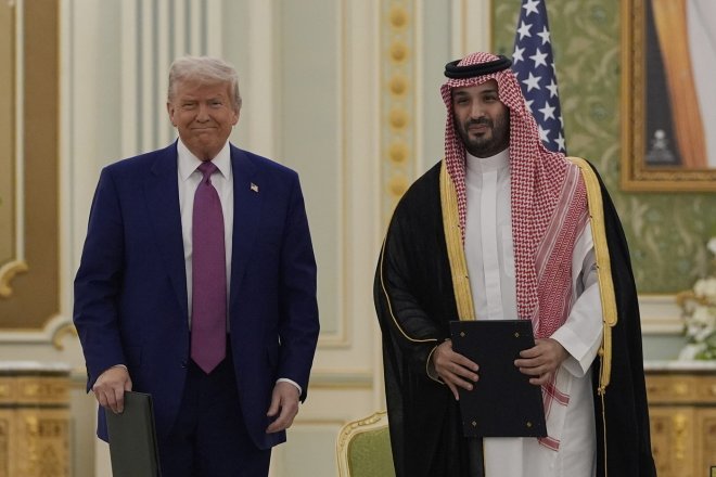 Americký prezident Donald Trump a saúdský korunní princ Muhammad bin Salmán
