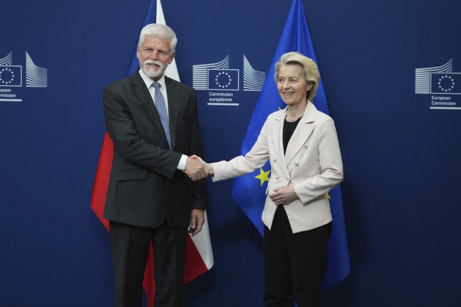 Český prezident Petr Pavel a šéfka Evropské komise Ursula Von der Leyenová