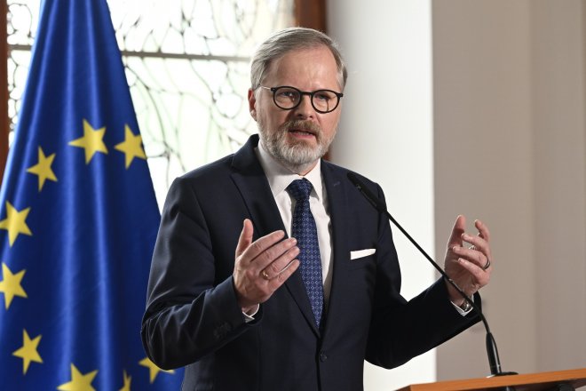 Premiér Petr Fiala (ODS) přibližuje další kroky vlády po rezignaci ministra spravedlnosti Pavla Blažka