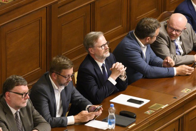 Premiér ČR Petr Fiala s dalšími členy vlády