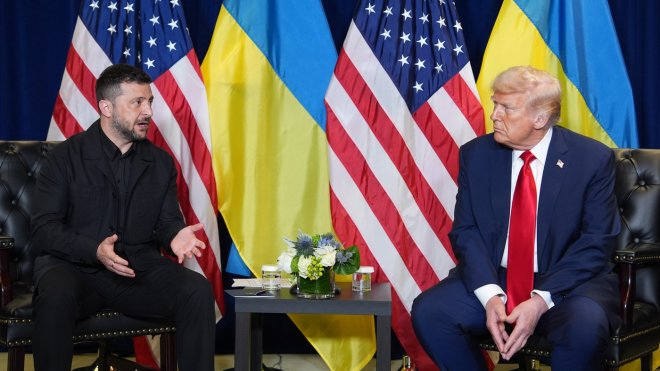 Ukrajinský prezident Volodymyr Zelenskyj a americký prezident Donald Trump
