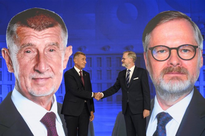 Andrej Babiš a Petr Fiala