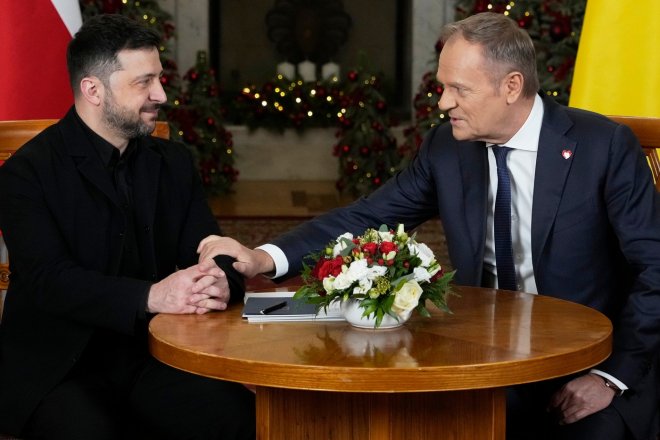 Volodymyr Zelenskyj a Donald Tusk