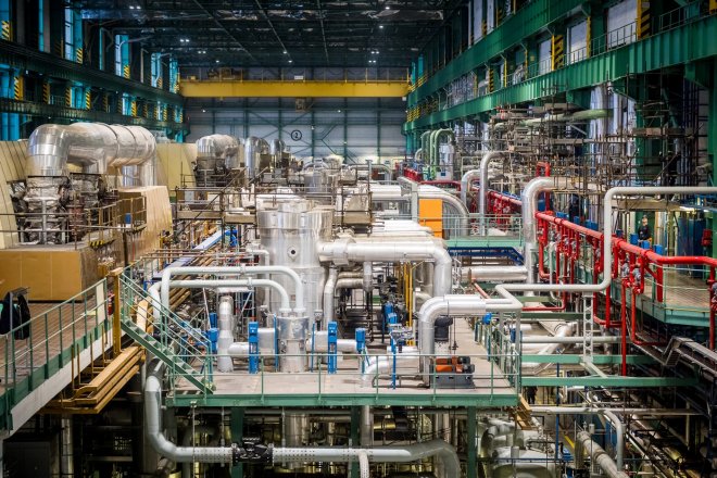 Strojovna prvního a druhého reaktorového bloku Jaderné elektrárny Dukovany