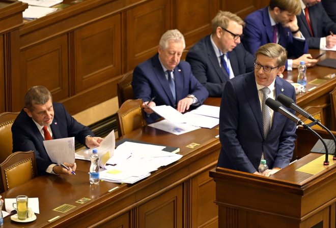 Andrej Babiš a Martin Kupka ve Sněmovně
