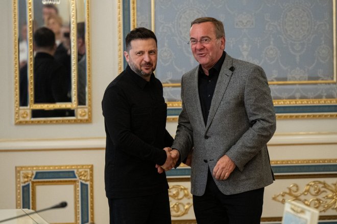 Volodymyr Zelenskyj a Boris Pistorius