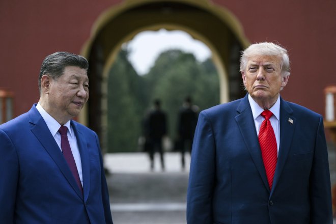 Čínský prezident Si Ťin-pching a jeho americký protějšek Donald Trump