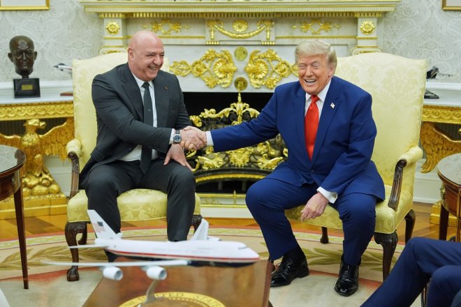 Americký prezident Donald Trump s libanonským prezidentem Josephem Aúnem