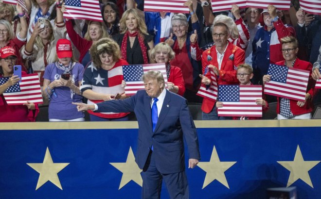 Americký prezident Donald Trump na meetingu republikánů
