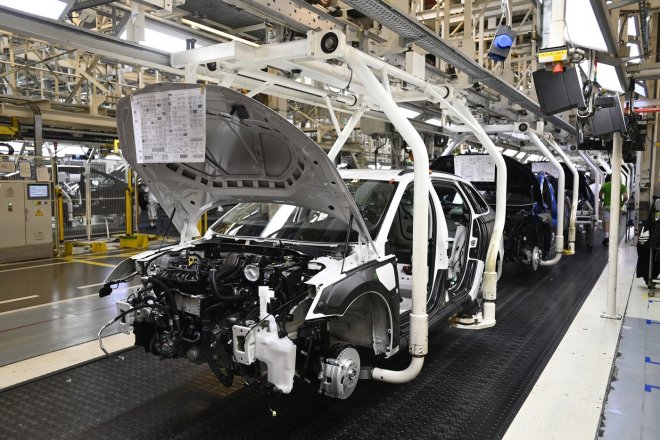 Výroba vozů v továrně Škoda Auto
