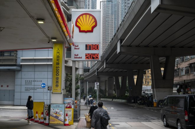 Čerpací stanice Shell v Hongkongu