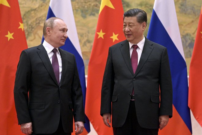 Vladimir Putin a  čínský prezident Xi Jinping