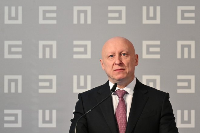 Generální ředitel Daniel Beneš na tisková konferenci energetické společnosti ČEZ k výsledkům hospodaření za rok 2022 a výhledu pro rok 2023, 21. března 2023, Praha