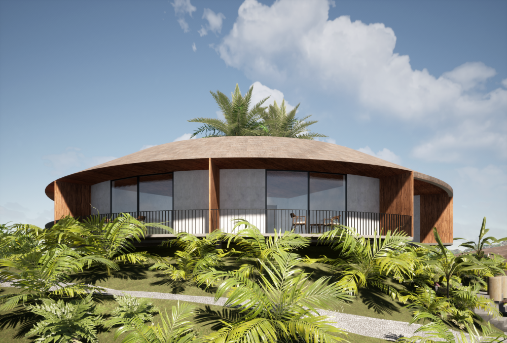 Projekt „Twin Hills Jungle Resort“ je unikátní svojí polohou. Celý koncept návrhu je založený na symbolickém propojení jednotlivých kopců, na kterých se projekt nachází.