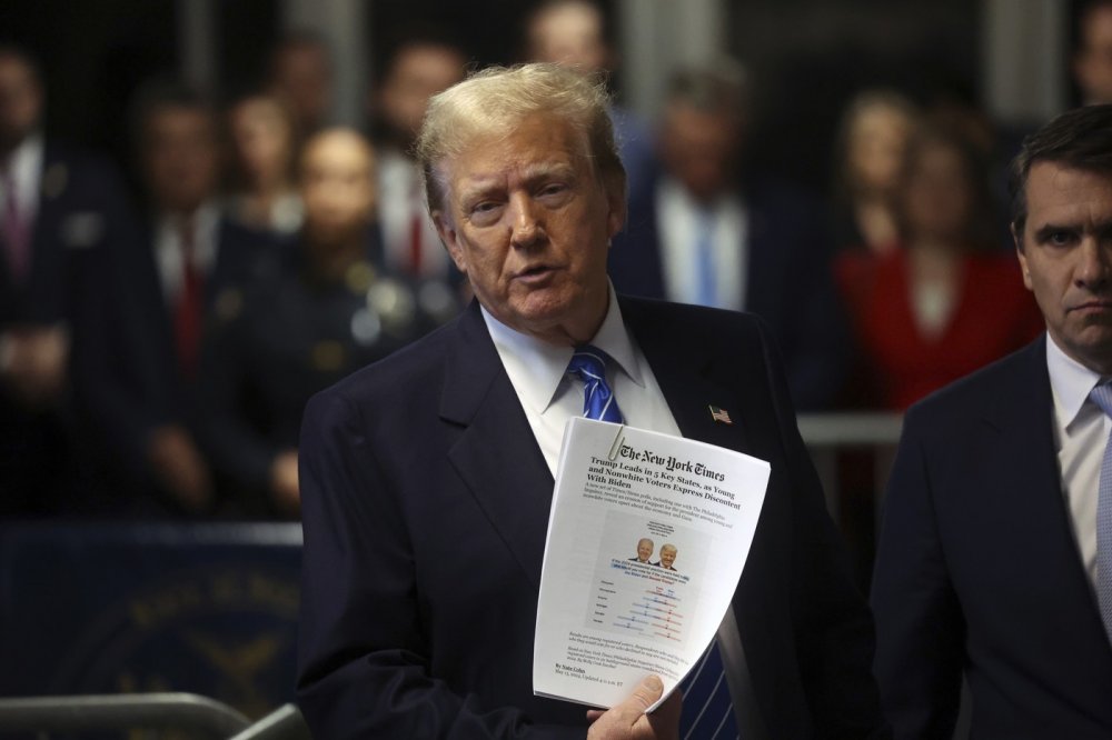 Bývalý americký prezident Donald Trump u soudu na Manhattanu