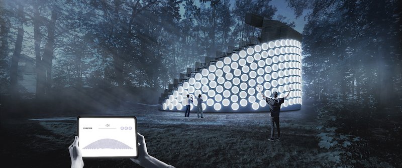 Architekti se rozhodli podtrhnout význam otáčivého hlediště a přiznat jeho důležitost v místě. Výsledkem je atypický plášť točny tvořený programovatelnými led světly, která se budou moci ovládat podle potřeby. 