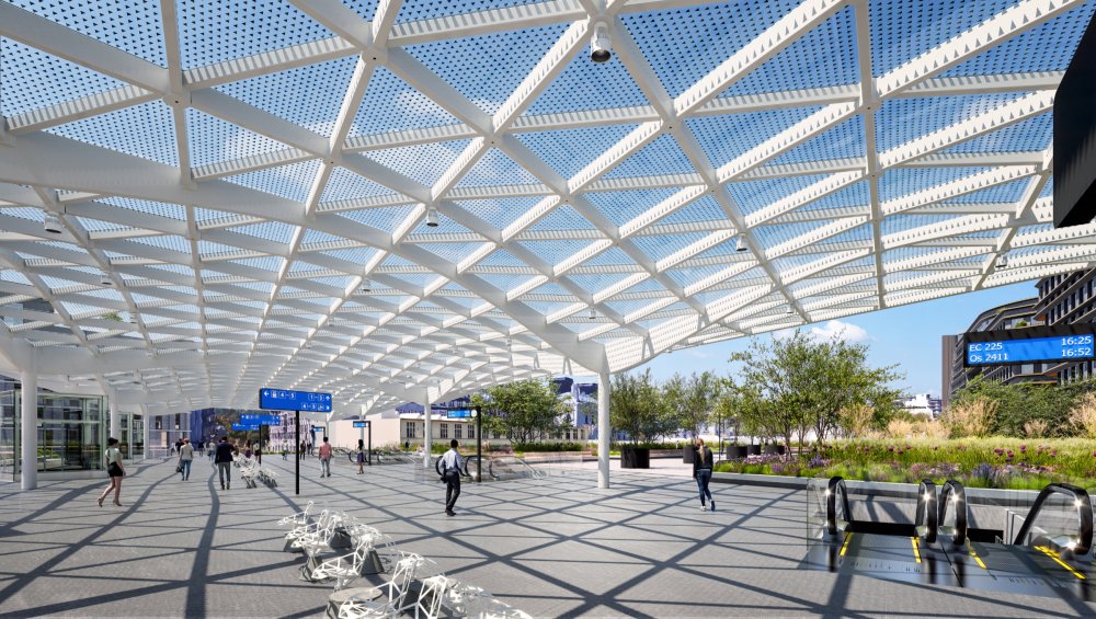 Masarykovo nádraží získá v rámci rekonstrukce novou střechu, počítá se i s jejím dalším využitím. S tím počítali i architekti ze studia Zaha Hadid, kteří připravovali urbanistickou studii. 