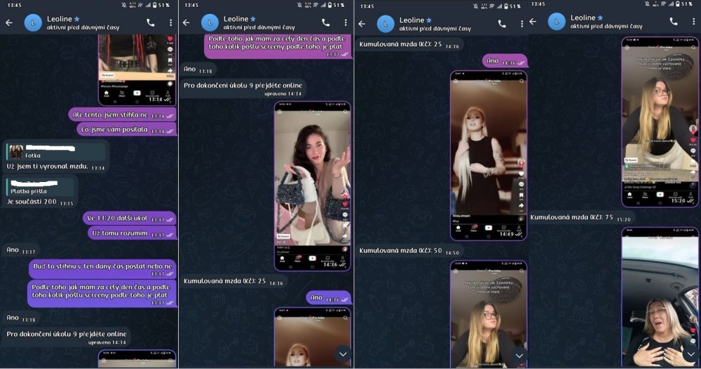 Ukázka podvodných Chatů