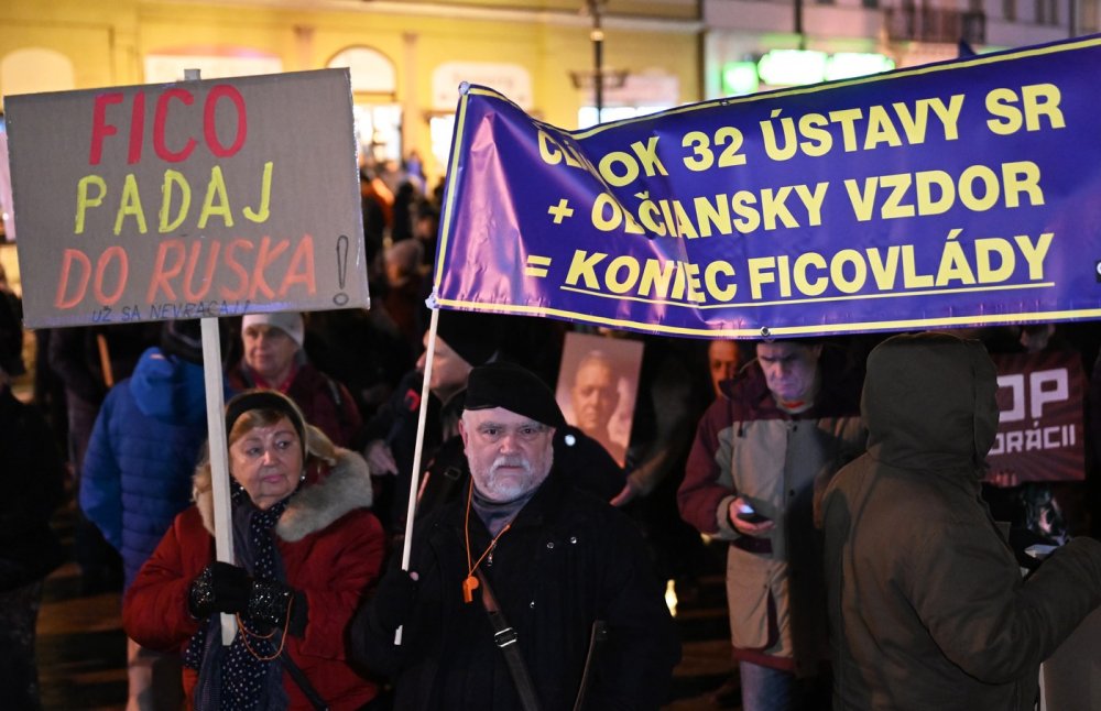 Slováci protestovali proti vládě Fica