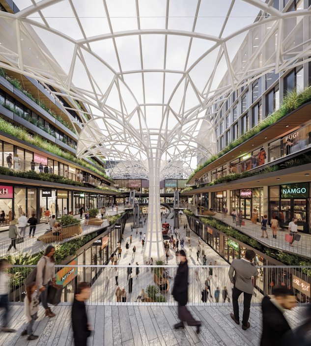 Kromě samostatných provozů zde bude i tzv. food hall – tedy moderní „tržnice“ s širokou škálou kulinářských konceptů – různých bister, restaurací, barů, kaváren, foodtrucků, klasických hospod, ale i s nabídkou jídel do ruky.
