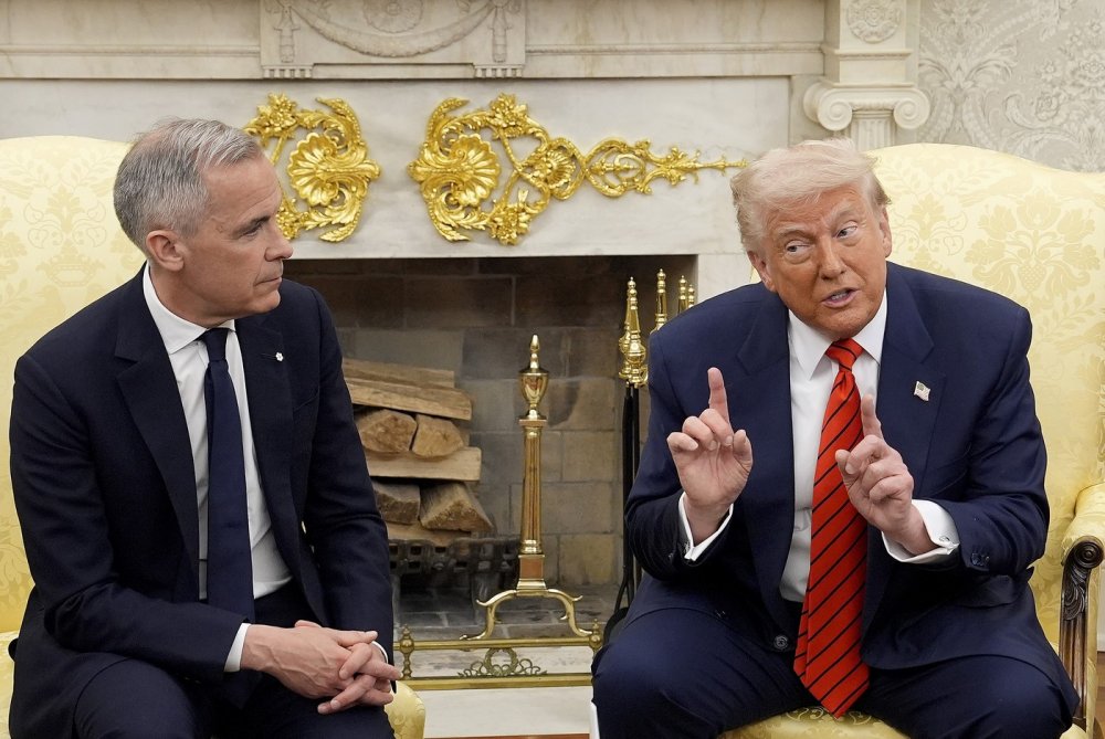 Kanadský premiér Mark Carney a americký prezident Donald Trump