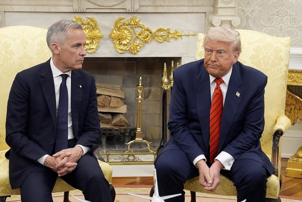 Kanadský premiér Mark Carney a americký prezident Donald Trump