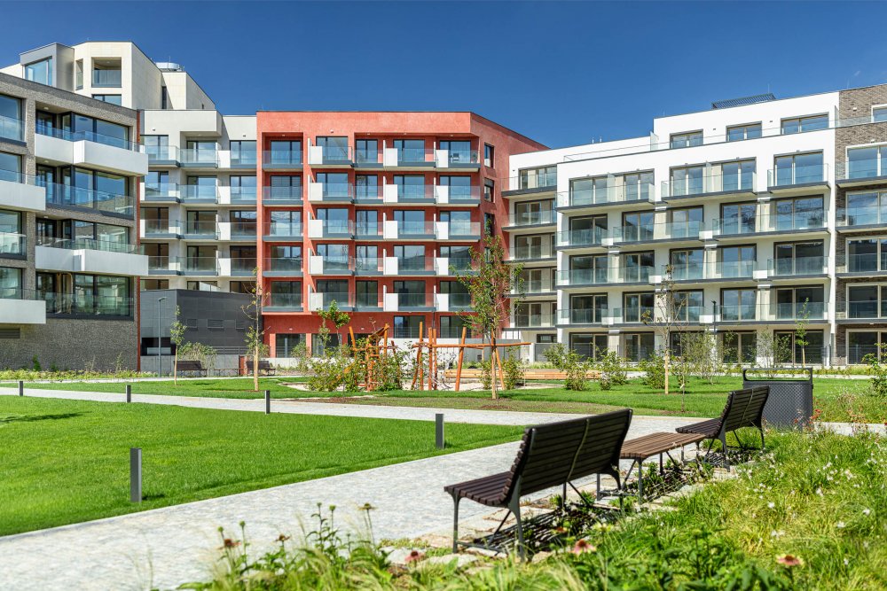 Rezidence Parková čtvrť – 9 architektonických ateliérů / urbanistická koncepce Jakub Cigler (JCA)