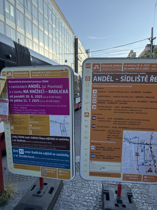 Zátarasy, uzavírky a další omezení v Praze