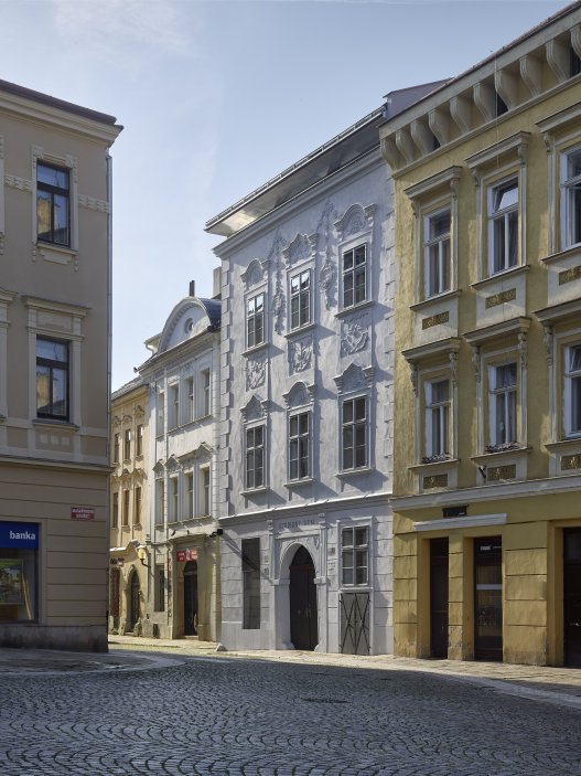 Dům se nachází na spodní straně hlavního Masarykova náměstí v Jihlavě. Jedná se o urbanisticky i architektonicky hodnotný objekt pod památkovou ochranou. Je typickým příkladem měšťanského domu na jihlavském náměstí, které představují nejhonosnější stavby svého druhu u nás. Obnova nevyužívaného domu byla spojena s nalezením vhodného využití, založeném na zájmu o životaschopnost a zpřístupnění velmi cenné architektonické památky veřejnosti.