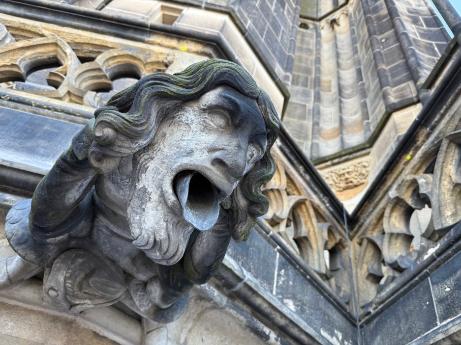 Pražský hrad zahájil další etapu oprav nejcennější české památky. Na severozápadní věži katedrály sv. Víta začali restaurátoři opravovat kružbové zábradlí, chrliče i unikátní historickou kapli.