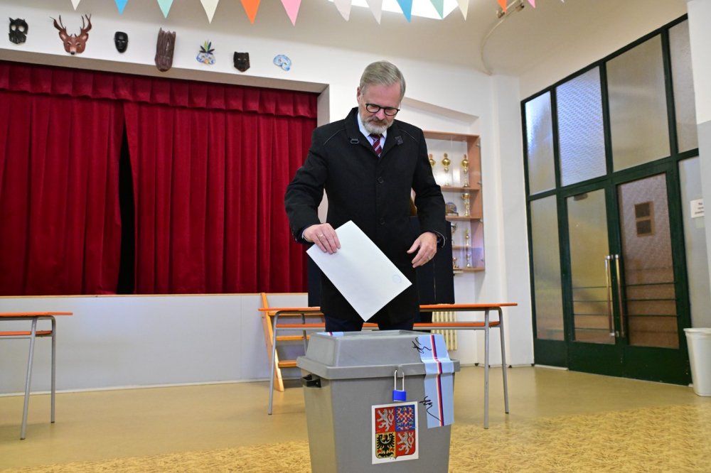 Premiér Petr Fiala odvolil v Brně. 
