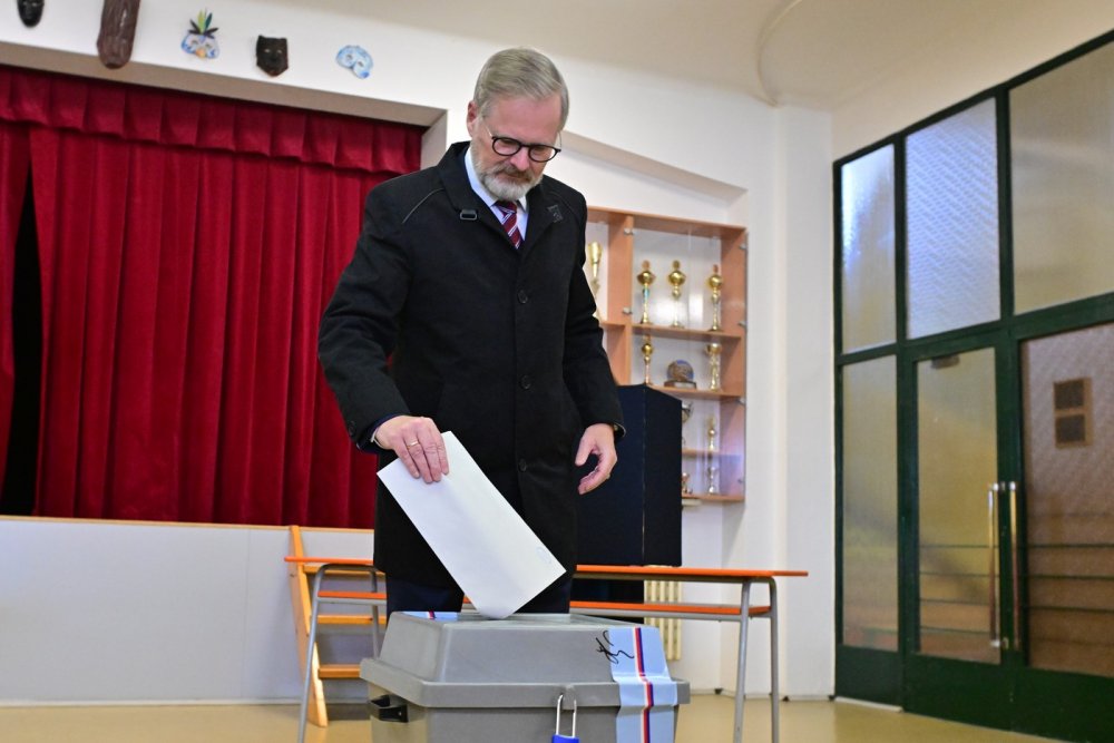 Premiér Petr Fiala odvolil v Brně. 