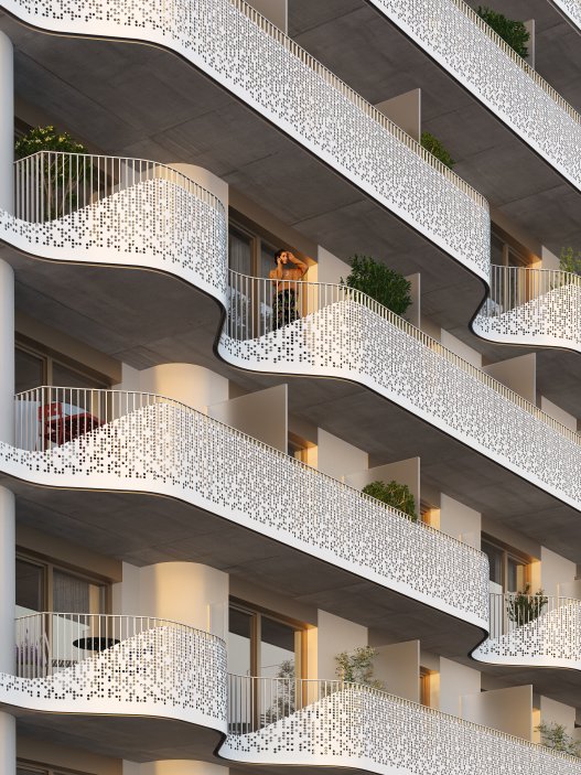 Nejlevnější byt dispozice 1+kk o výměře 26 m2 ve druhém nadzemním podlaží lze pořídit za 6,2 milionu korun a aktuálně nejdražší byt v nabídce dispozice 3+kk a velikosti 68,2 m2 s 29,1 m2 velikou terasou a privátní zahradou klient pořídí i s příslušenstvím za 15,6 milionu korun.