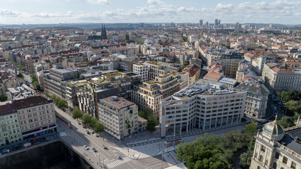 Směrem do Vinohradské třídy vznikne 7 500 m² kancelářských ploch v environmentálním standardu LEED Gold. V parteru se počítá se 1 400 m² obchodů, kaváren a restaurací, které doplní městský život v přízemí. V klidném vnitrobloku vznikne téměř dvě stě bytů, od menších po luxusní penthousy s výhledem na pražské panorama.