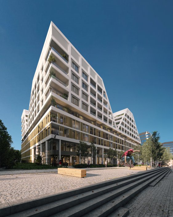 Koncepci veřejného prostoru vytvořil světově uznávaný krajinářský architekt Michel Desvigne, autor projektů v Paříži, Tokiu či Detroitu.