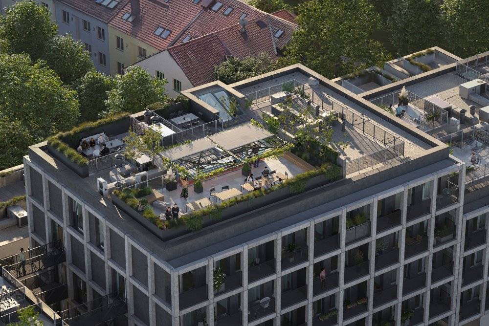 JITRO nabídne širokou škálu jednotek v rezidenčním domě i stylových townhousech od kompaktních 1+kk po rodinné 5+kk, se soukromými předzahrádkami a střešními terasami. Součástí projektu budou i společné prostory navržené pro setkávání i odpočinek – komunitní střešní terasa, wellness se saunou, posilovna, kolárna nebo prádelna.