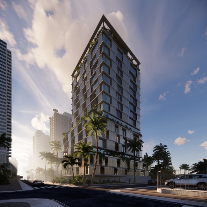 Patnáctipodlažní budova v rychle se rozvíjející čtvrti San Francisco nabízí 72 bytů a 78 parkovacích míst s celkovou plochou 10 250 m²