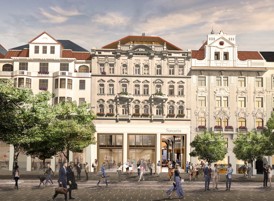 Takto bude vypadat fasáda Paláce Savarin směrem do Václavského náměstí.