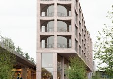 Blok B01 - Vizualizace z ulice Na Florenci směrem na jih