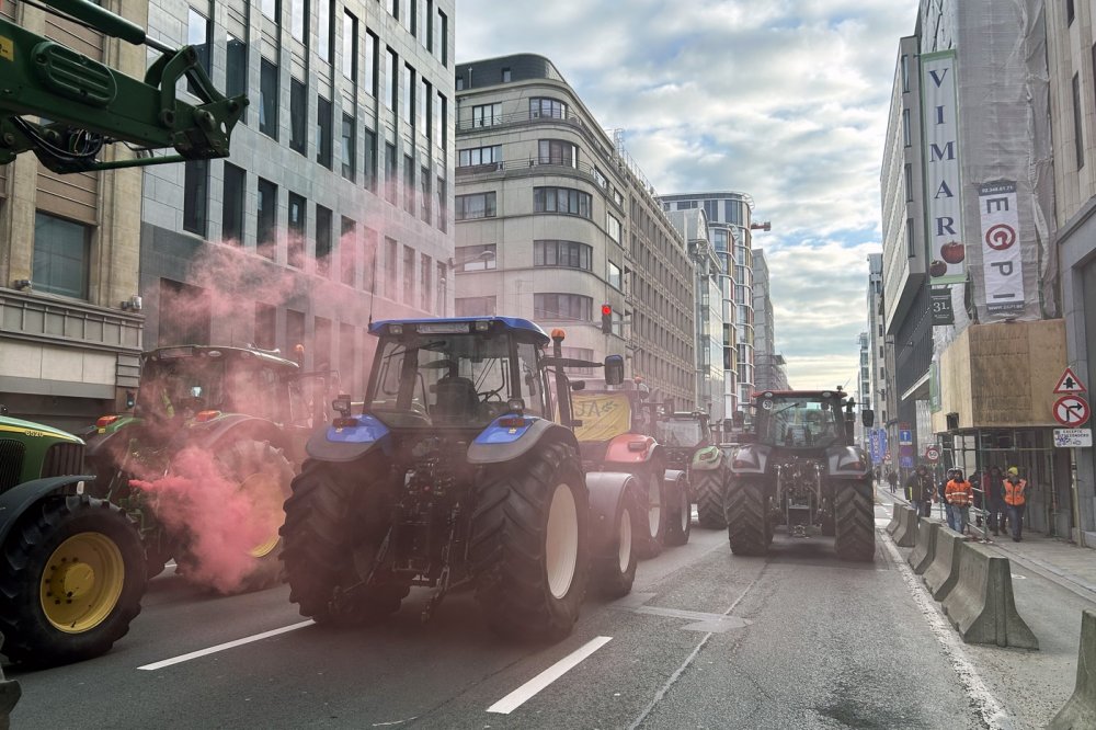 V Bruselu protestují tisíce zemědělců proti zemědělské politice EU