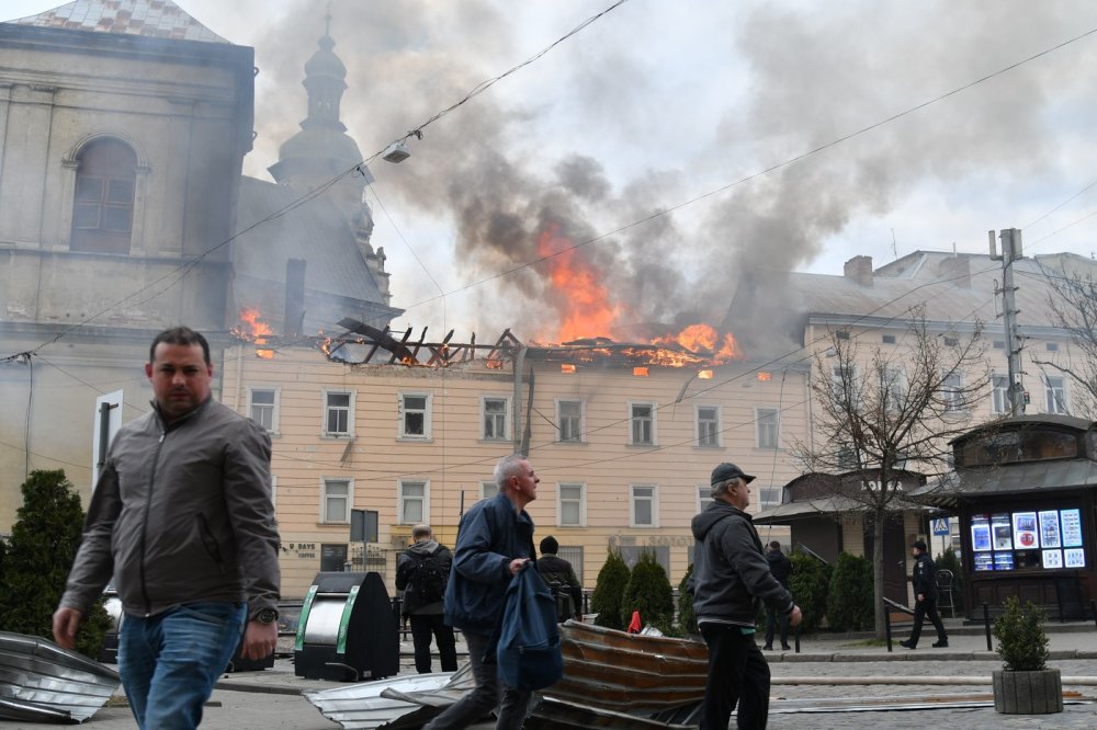 Ruský úder zasáhl kostel svatého Ondřeje ze 17. století ve Lvově, který je součástí světového dědictví UNESCO