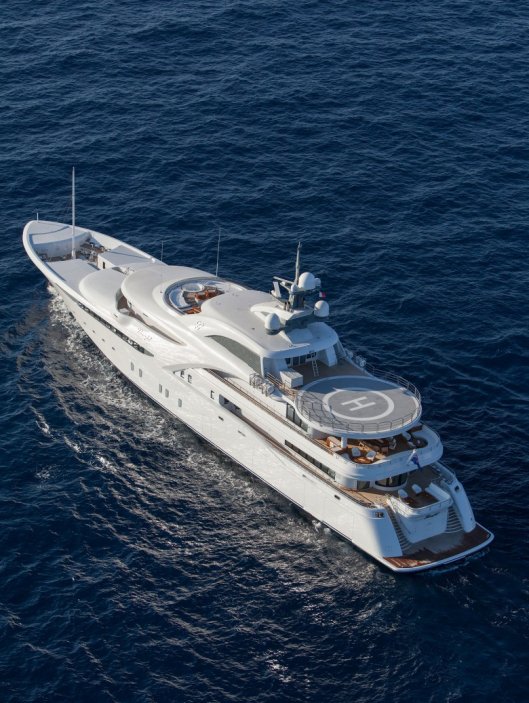Jachta Graceful za sto milionů dolarů údajně patřící ruskému prezidentu Vladimiru Putinovi.